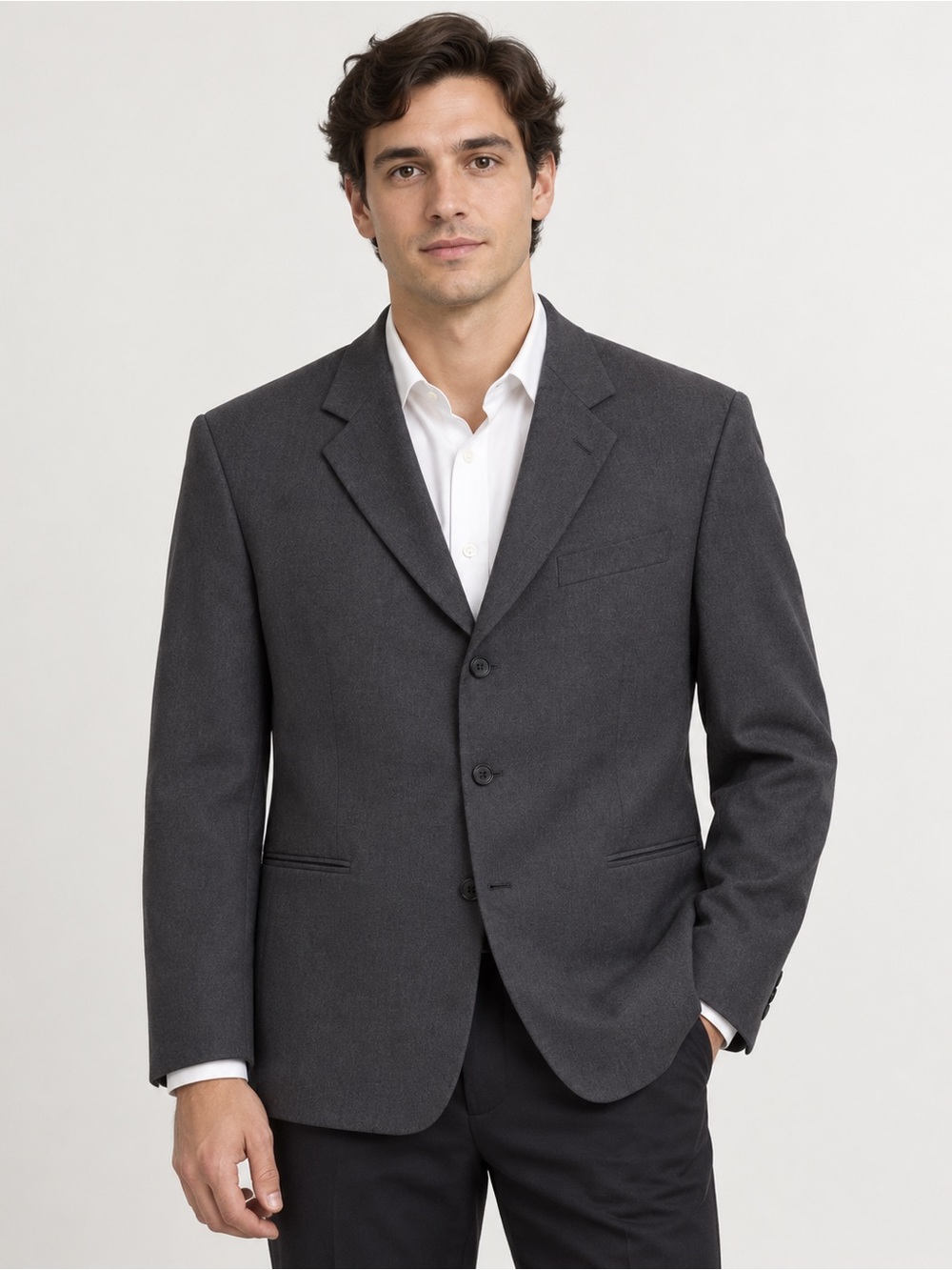 Donna Karan Signature Men’s Wool Blazer Made in Italy Gray Size 44/38
